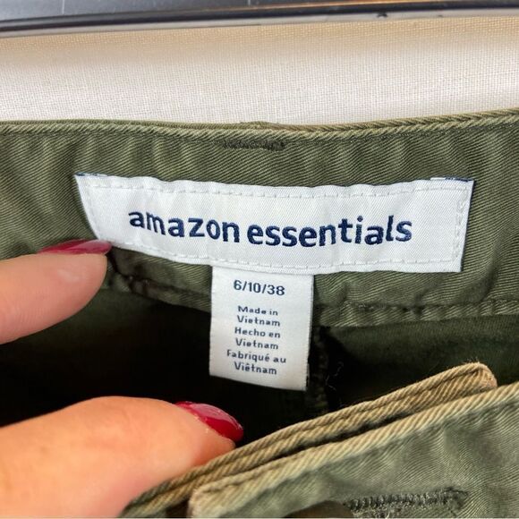 Amazon Essentials Brand Dark Green Chino Trouser Pants Size 28 - Picture 7 of 8
